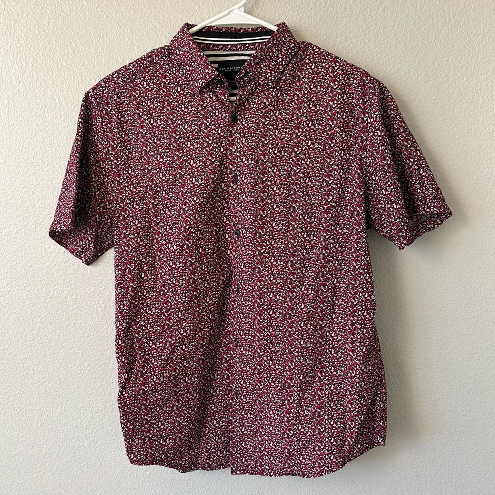 Denim & Flower Burgundy Patterned Casual Shirt